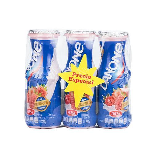 Yogurt Líquido Fresa Danone 3 Pack