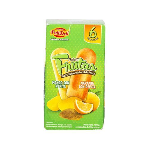 Paletas Frutas Naranja Mango Pali Deli