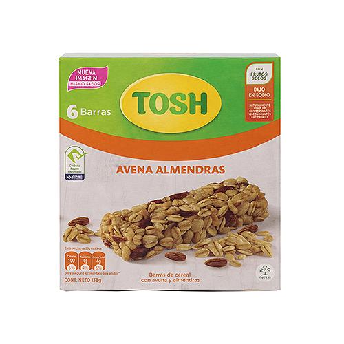 Barras Cereal Avena Almendras Tosh