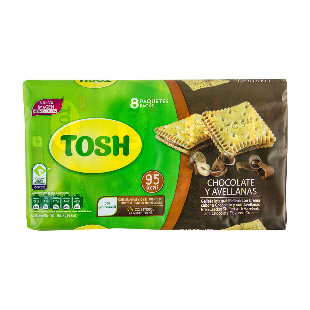 Tosh Integral Chocolate y Avellanas 8 Pack