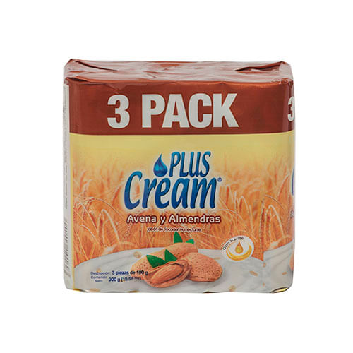 Jabón Pastilla Avena Almendra Plus Cream 3 Pack