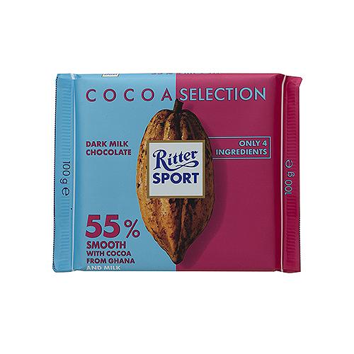 Ritter Sport Chocolate Oscuro Y Leche Ghana