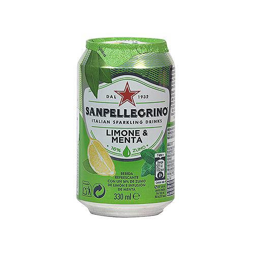 San Pellegrino Limón Menta Con Soda Lata