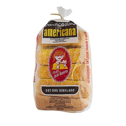 Pan Hot Dog Rodajado Panificadora Americana