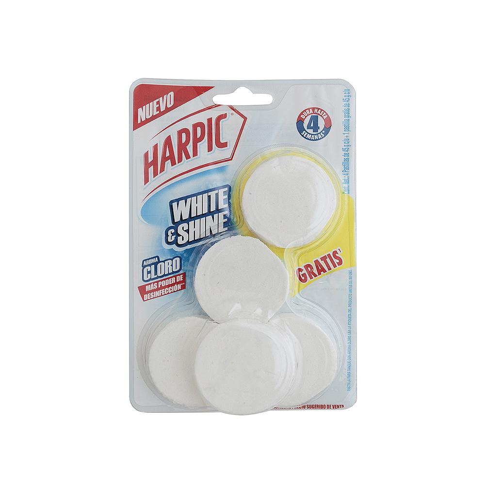 Desinfectante Baño Pastilla White & Shine Harpic 5 Pack