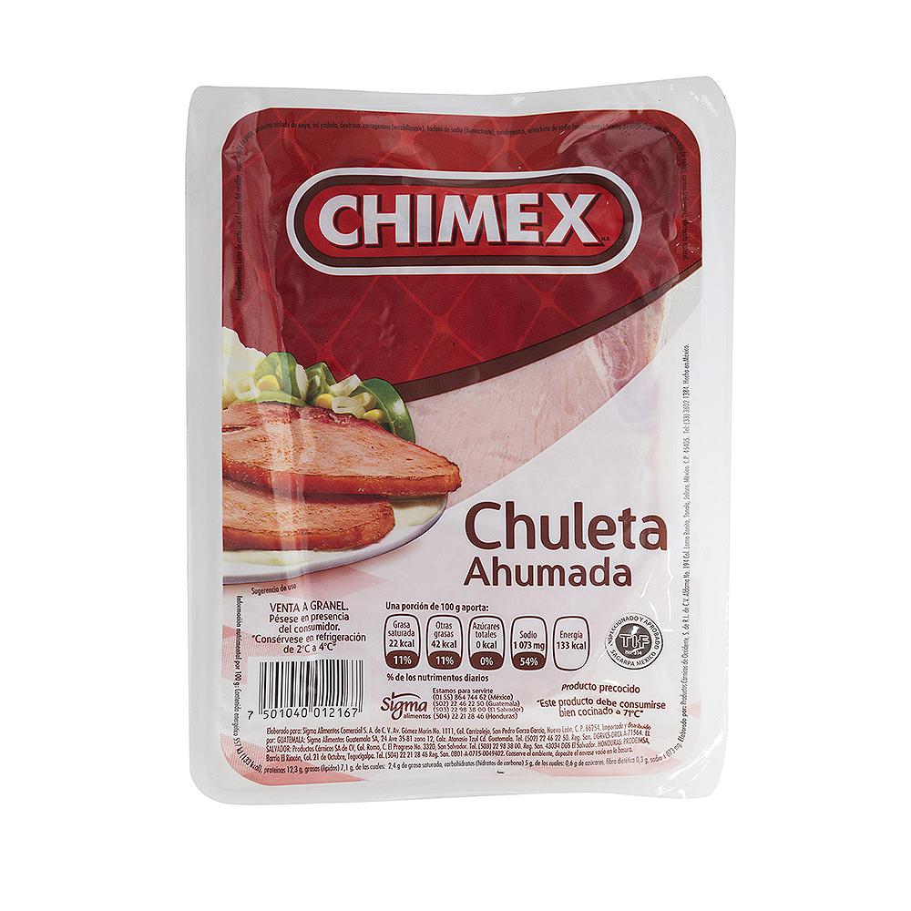 Chuleta Ahumada Chimex 1.50Lb. Aprox Bandeja