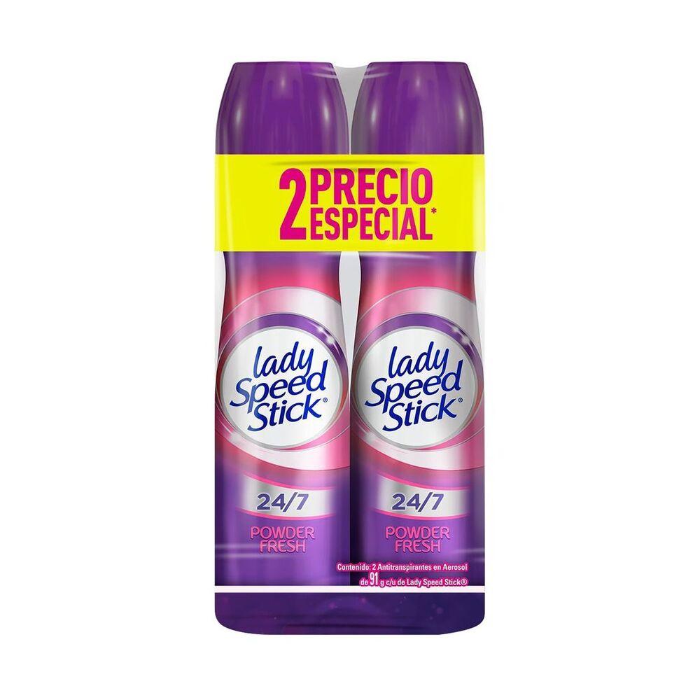 Desodorante Mujer Powder Fresh Lady Speed Stick Aerosol 2 Pack
