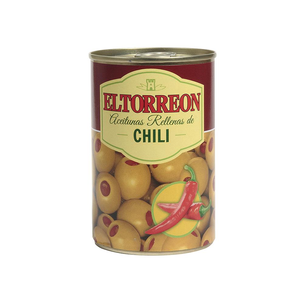 Aceitunas Verdes Rellenas Chili El Torreon Lata