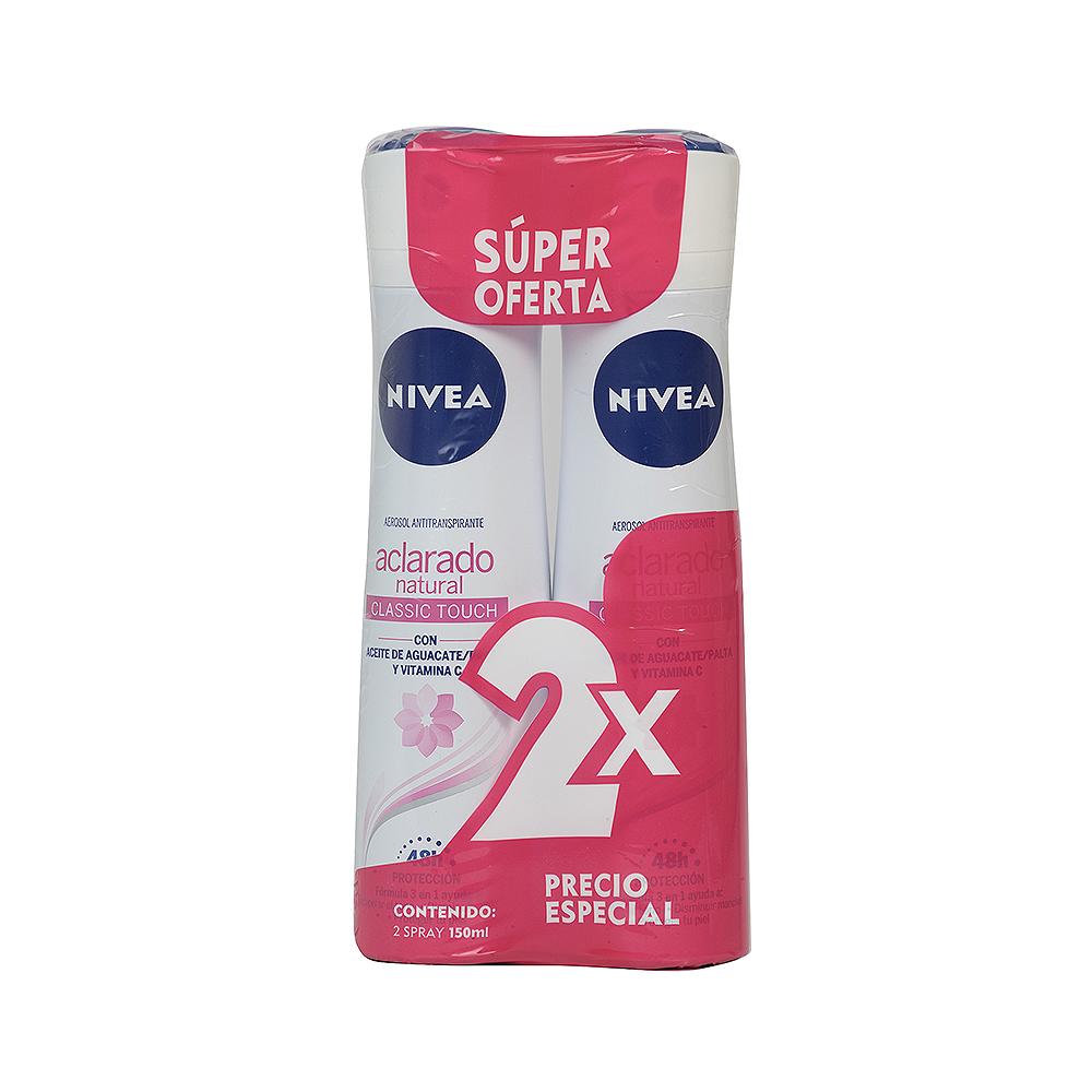 Desodorante Mujer Aclarado Clasicc Touch Nivea Aerosol 2 Pack