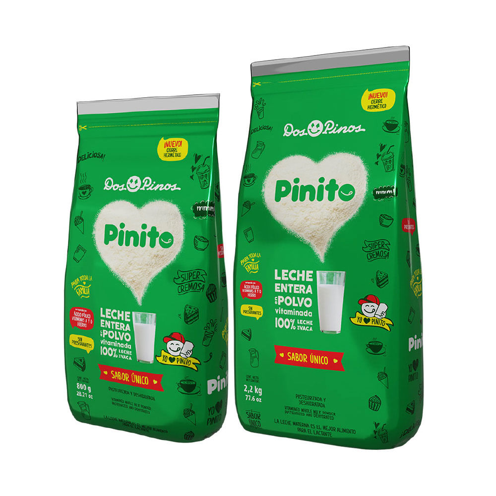 Leche Entera Pinito Dos Pinos Bolsa 2200gr+800gr