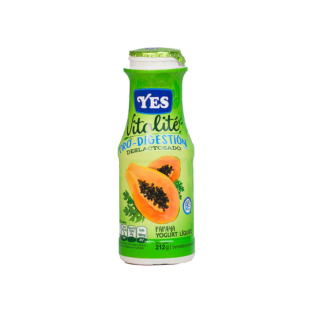 Yogurt Líquido Deslactosado Papaya Yes
