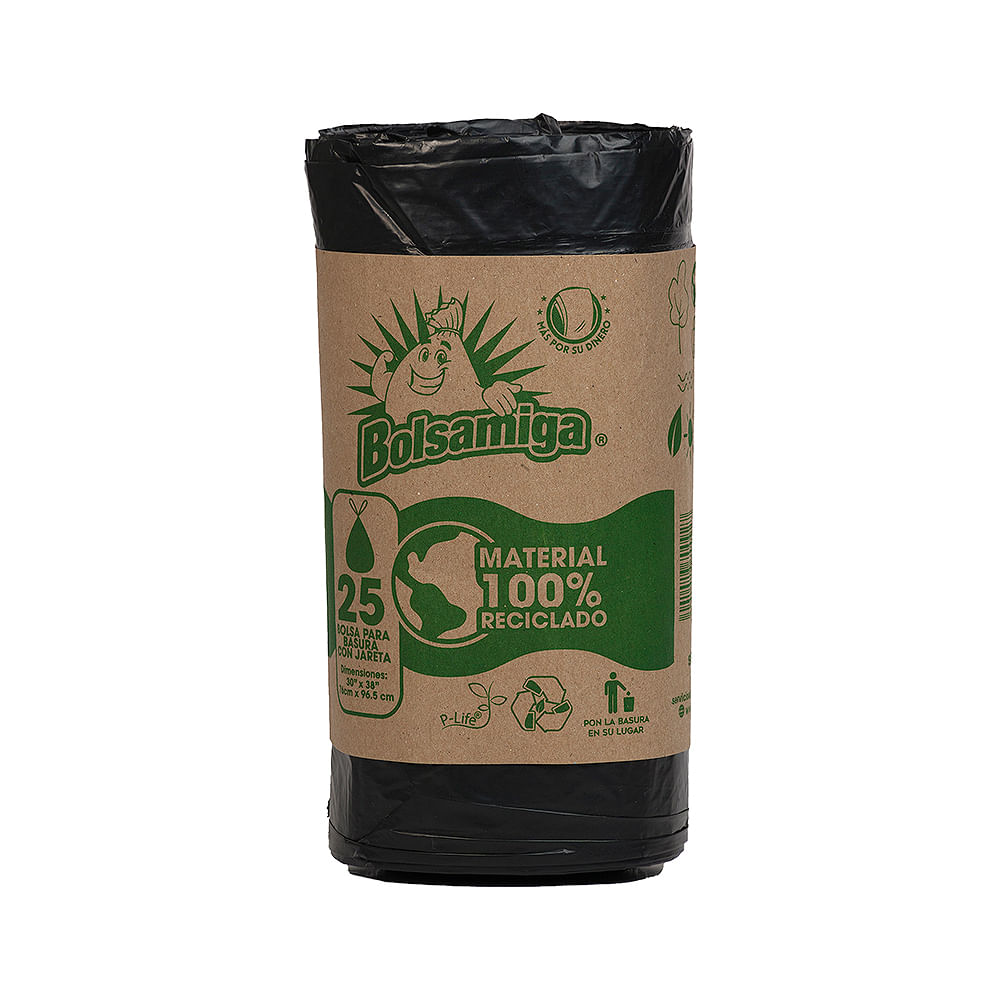 Bolsa Grande Biodegradable Negra Rollo Bolsamiga