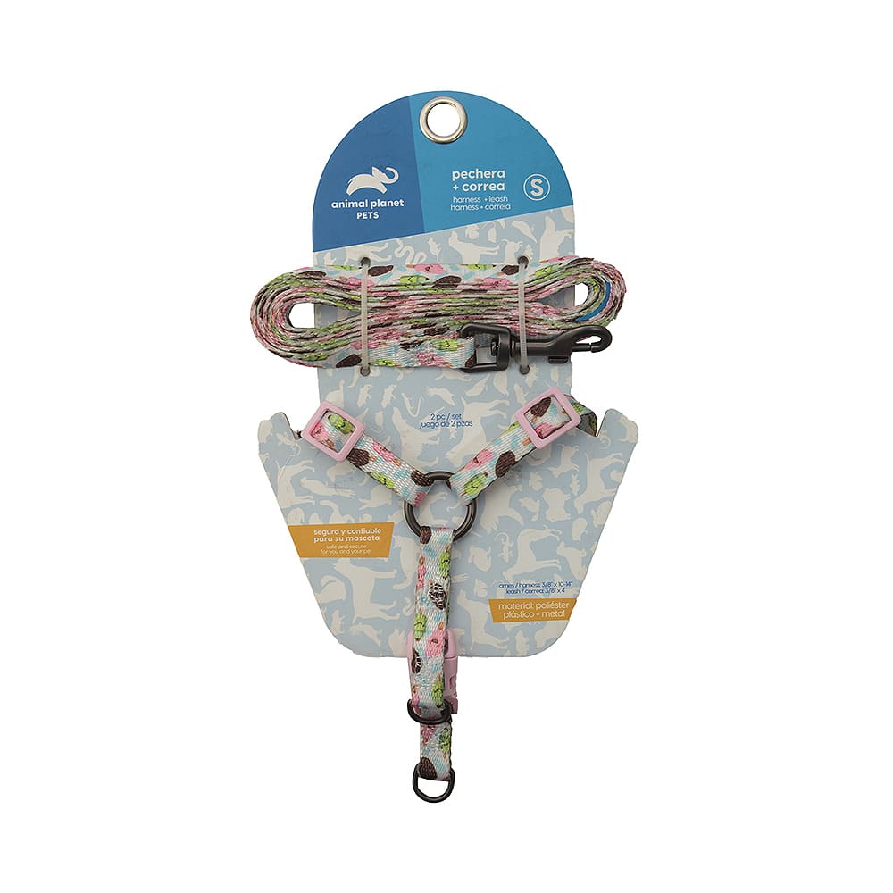 Pechera Y Correa Talla S Rosa Animal Planet