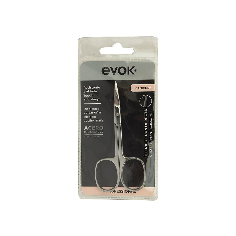 Tijera Punta Recta Manicure Evok