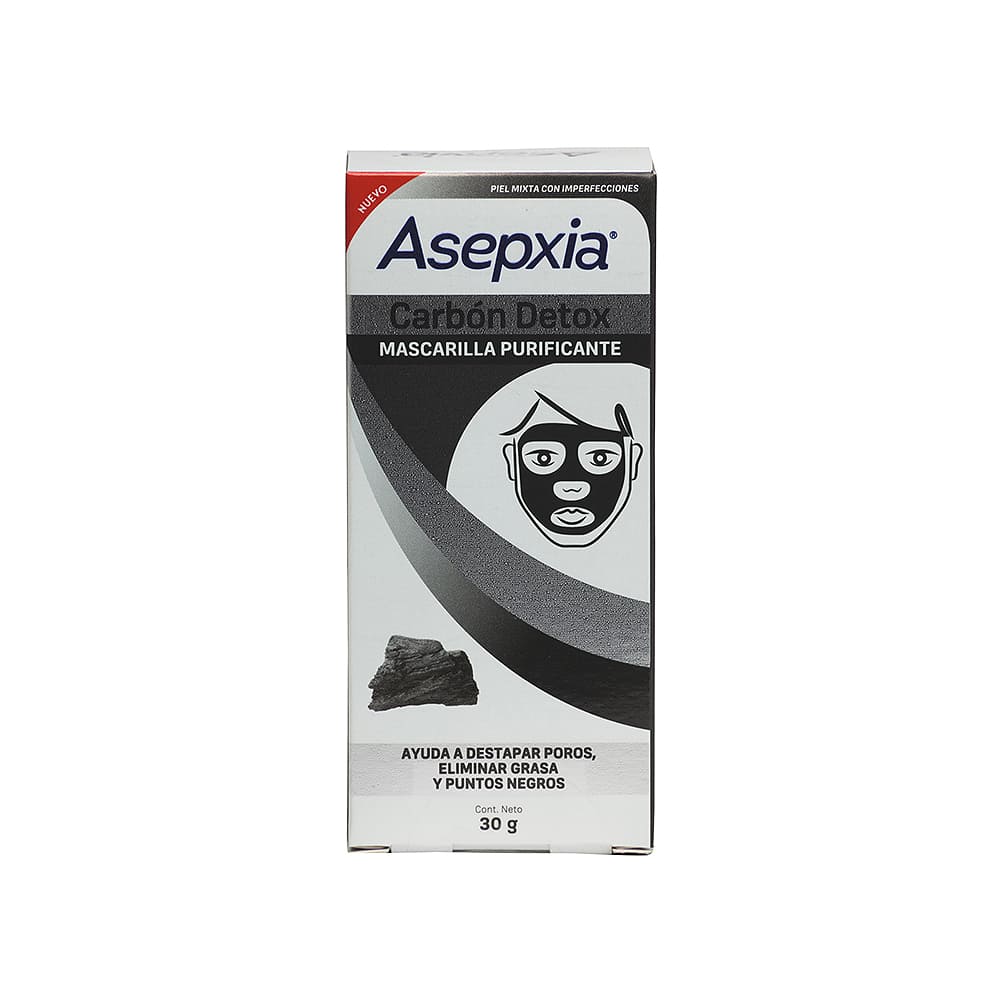 Mascarilla Carbón Detox Purificante Asepxia