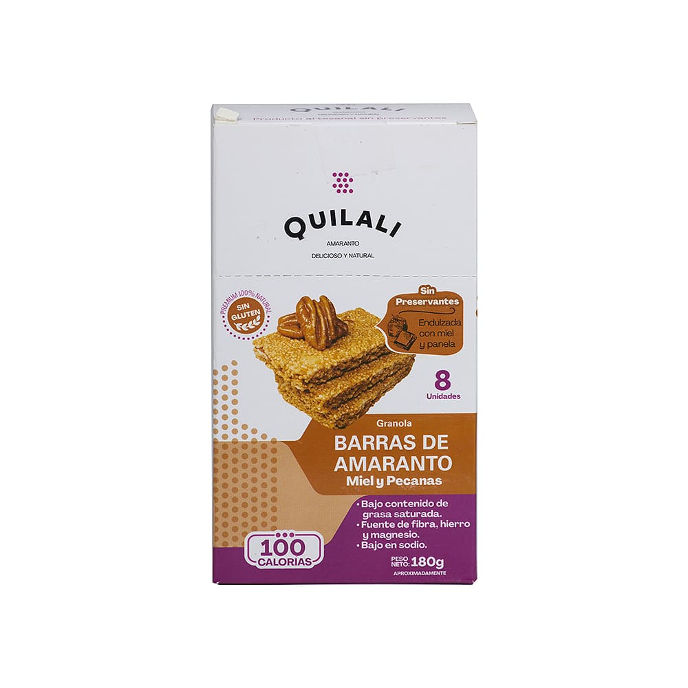 Barras Cereal Granola Miel Pecanas Quilali