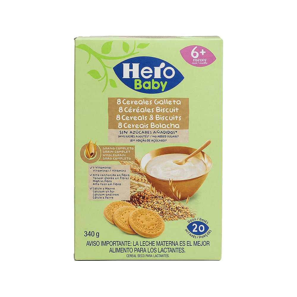 Cereal Infantil 8 Cereales Sin Azúcar Hero Baby