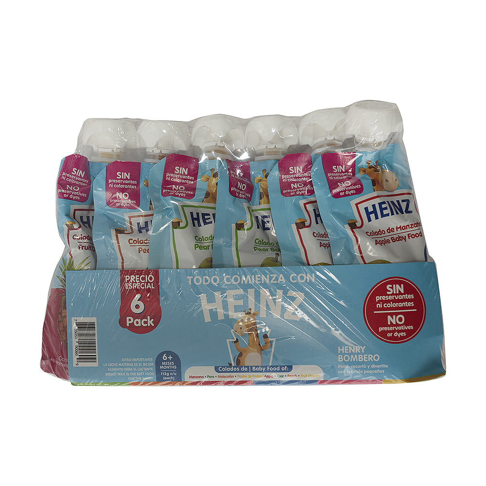 Compota Varios Sabores Heinz Pouch 6 Pack