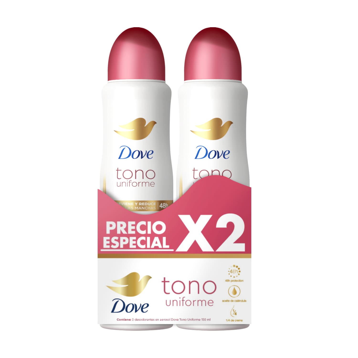 Desodorante Mujer Dermo Aclarant Dove Aerosol 2 Pack