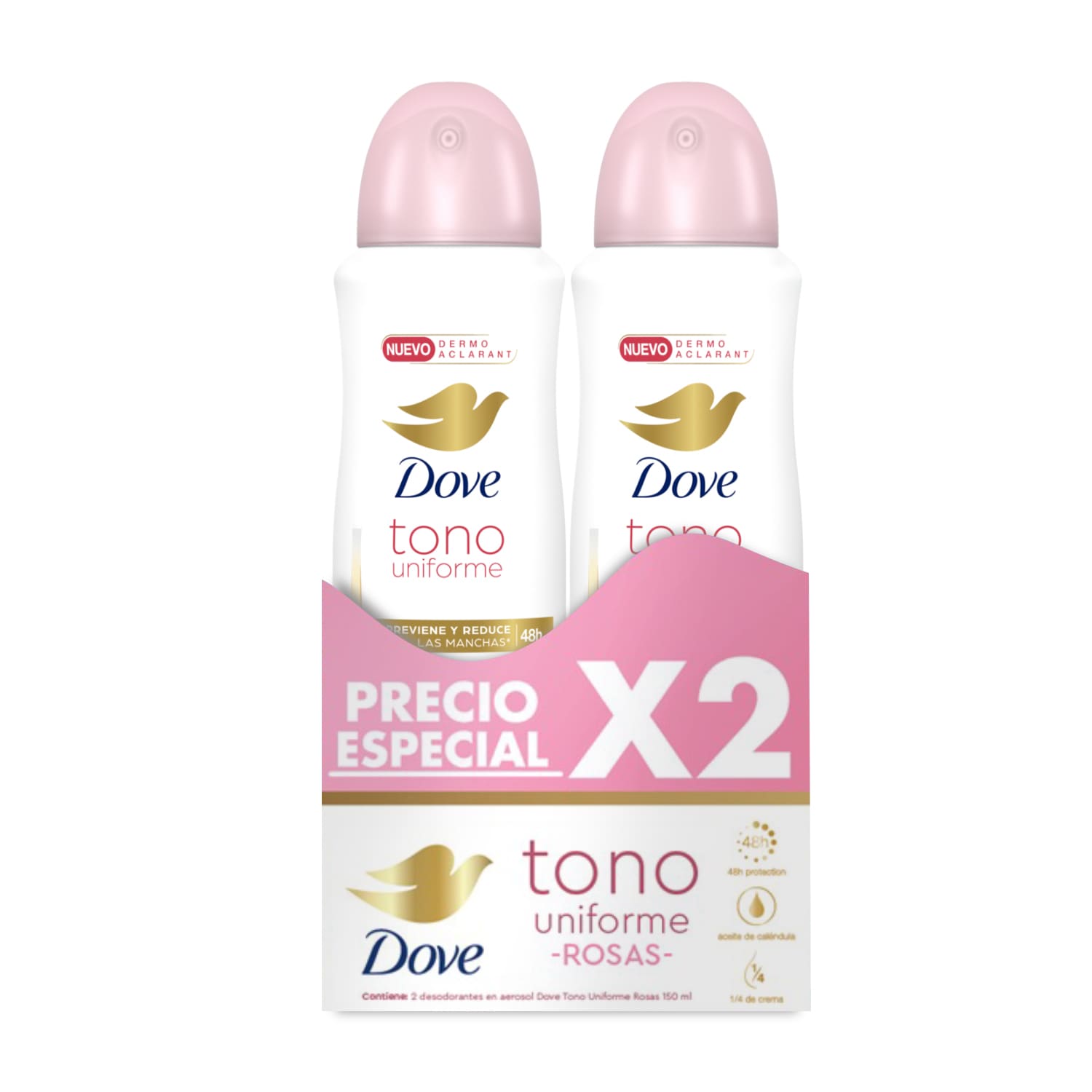 Desodorante Mujer Dermo Aclarant Skin Calming Dove Aerosol 2 Pack