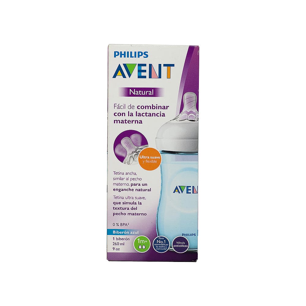 Biberón Celeste Natural 1m+ Avent