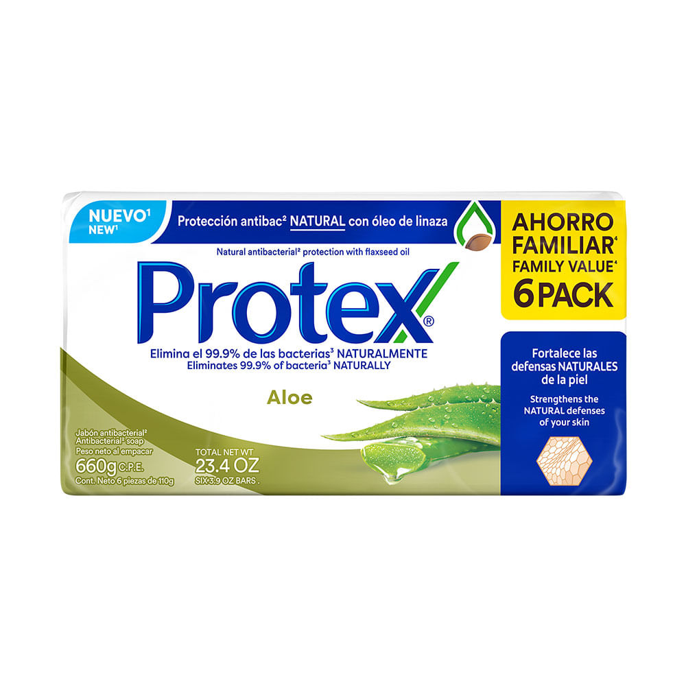 Jabón Pastilla Aloe Protex 6 Pack