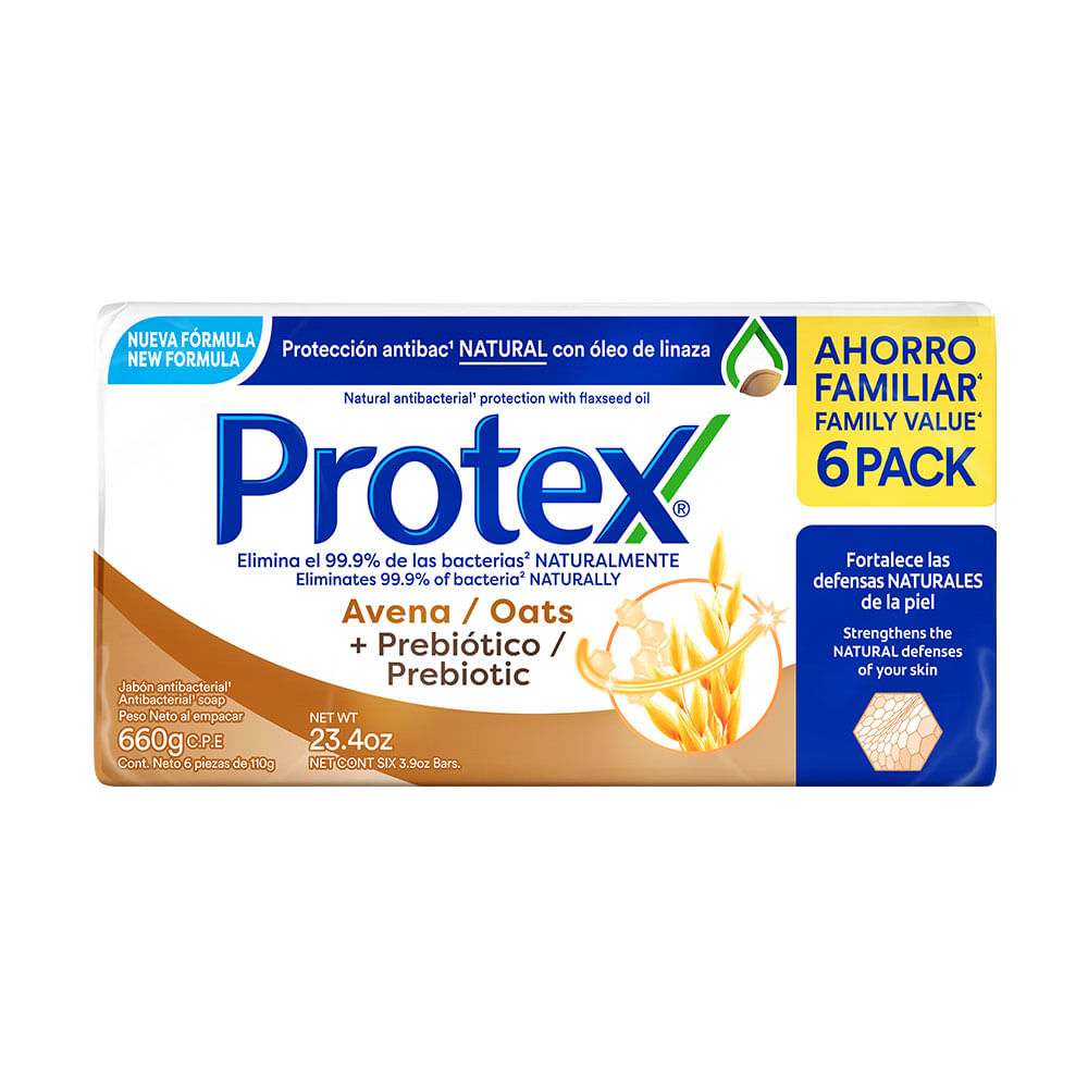 Jabón Pastilla Avena Protex 6 Pack