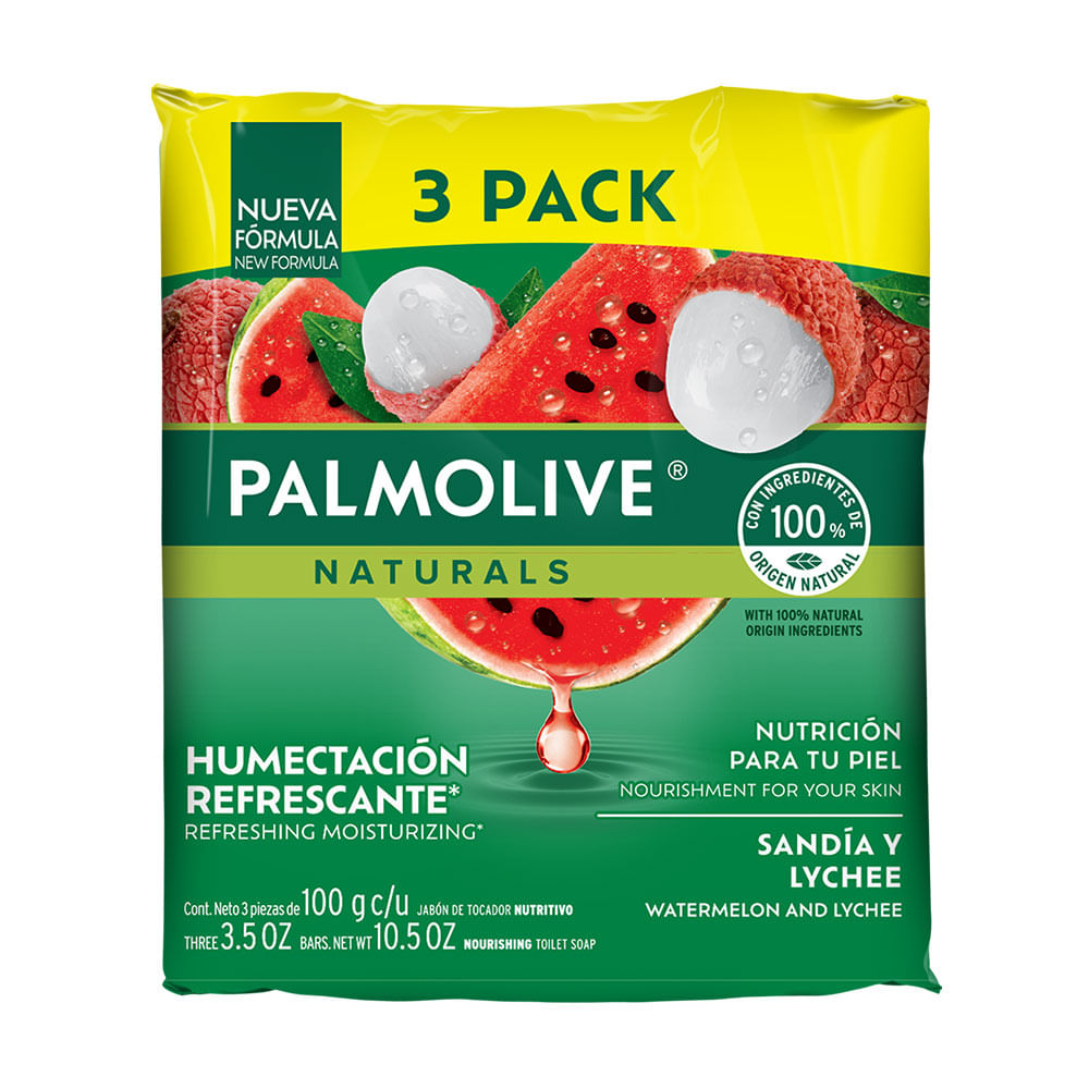 Jabón Pastilla Sandía Lychee Palmolive 3 Pack