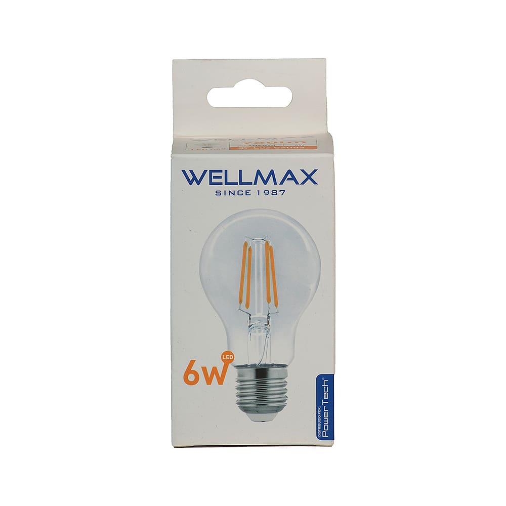 Foco Led 6W Luz Cálida Con Filamento Wellmax