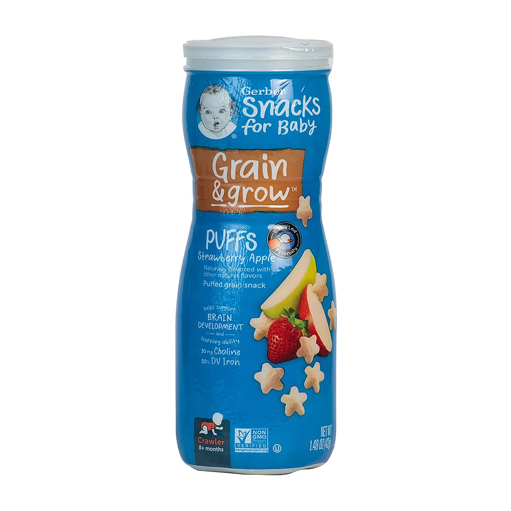Snacks Puffs Fresa Y Manzana Gerber Bote