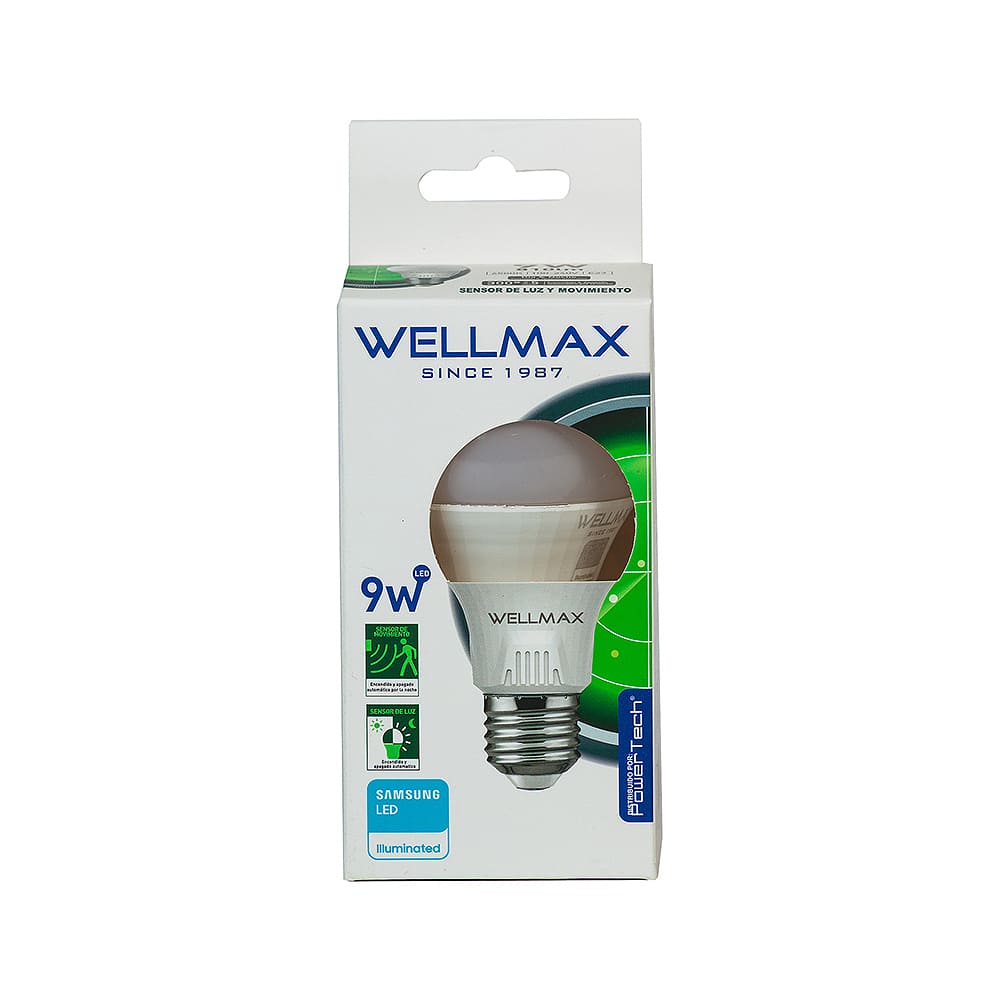 Foco Led 9W Con Sensor Wellmax