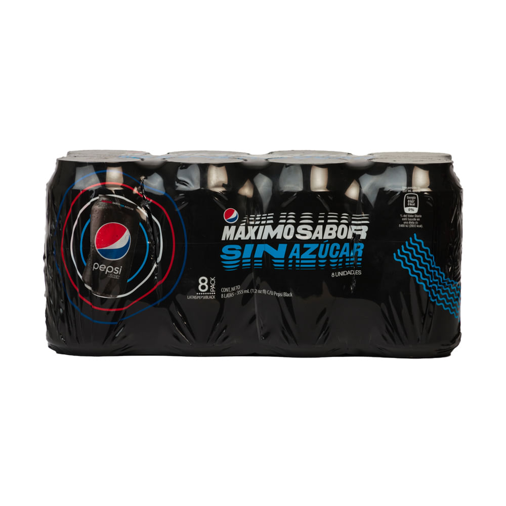 Pepsi Black Sin Azúcar Lata 8 Pack