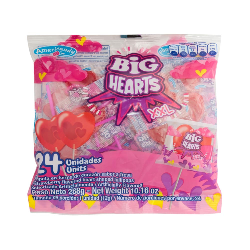 Paleta Big Hearts XXL Americandy