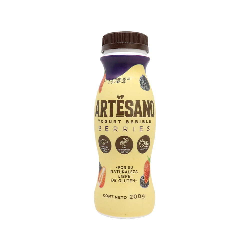 Yogurt Líquido Fresa Mora Artesano