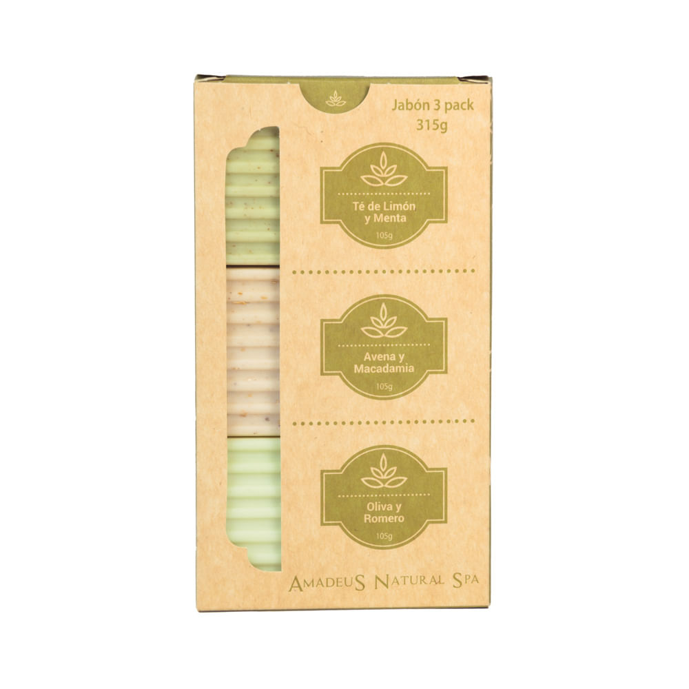 Jabón Pastilla Surtido Amadeus Natural Spa 3 Pack