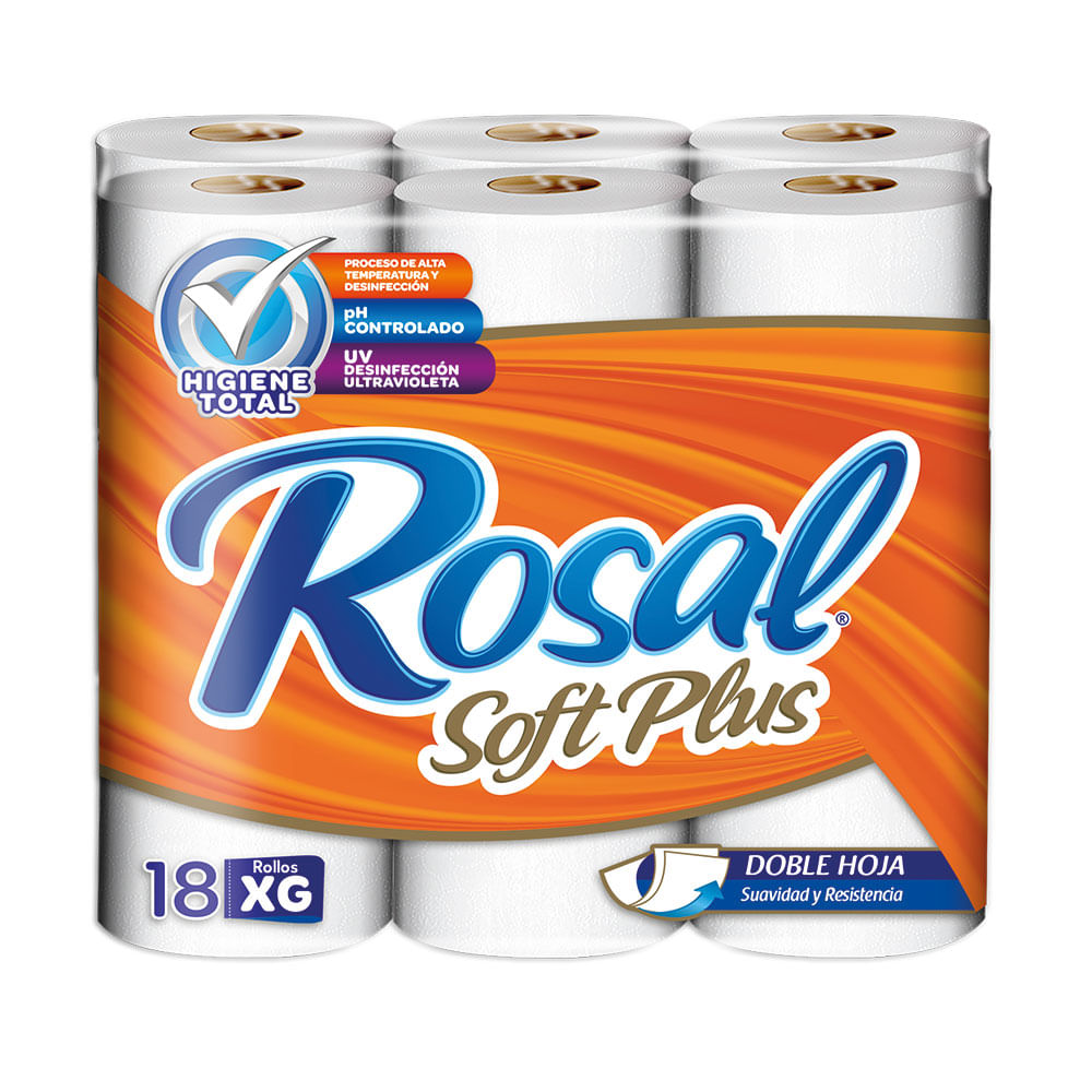 Papel Higiénico Doble Hoja Naranja Soft Plus Rosal