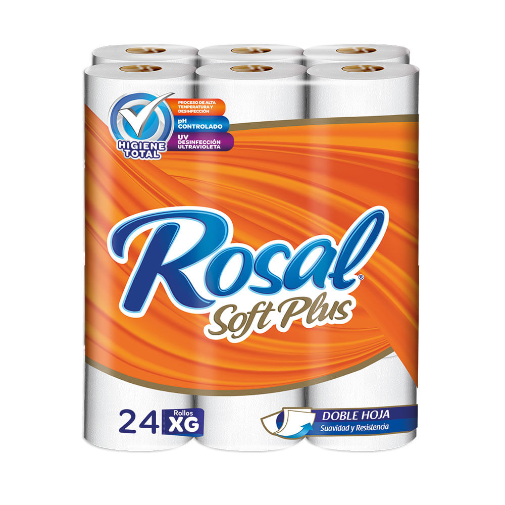 Papel Higiénico Doble Hoja Naranja Soft Plus Rosal