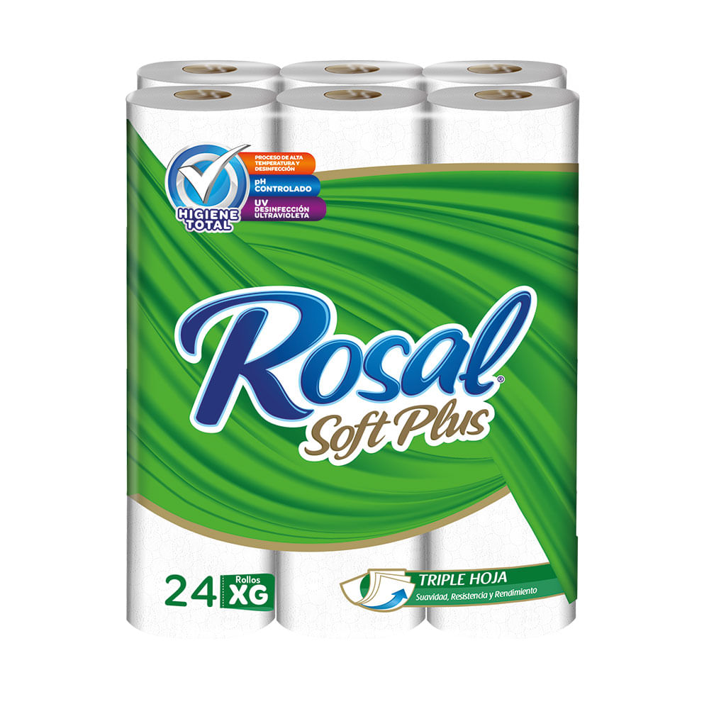 Papel Higiénico Triple Hoja Verde Soft Plus Rosal