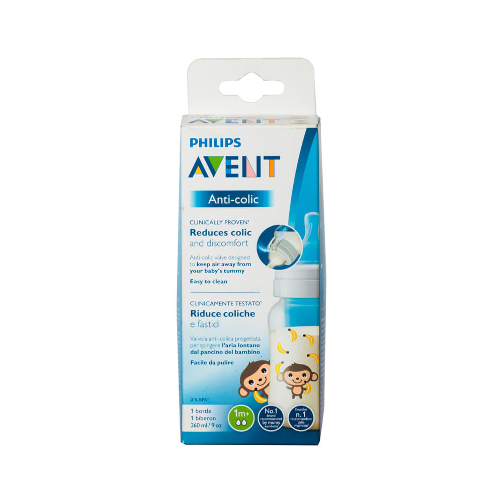 Biberón Anticólico Mono 1m+ Avent