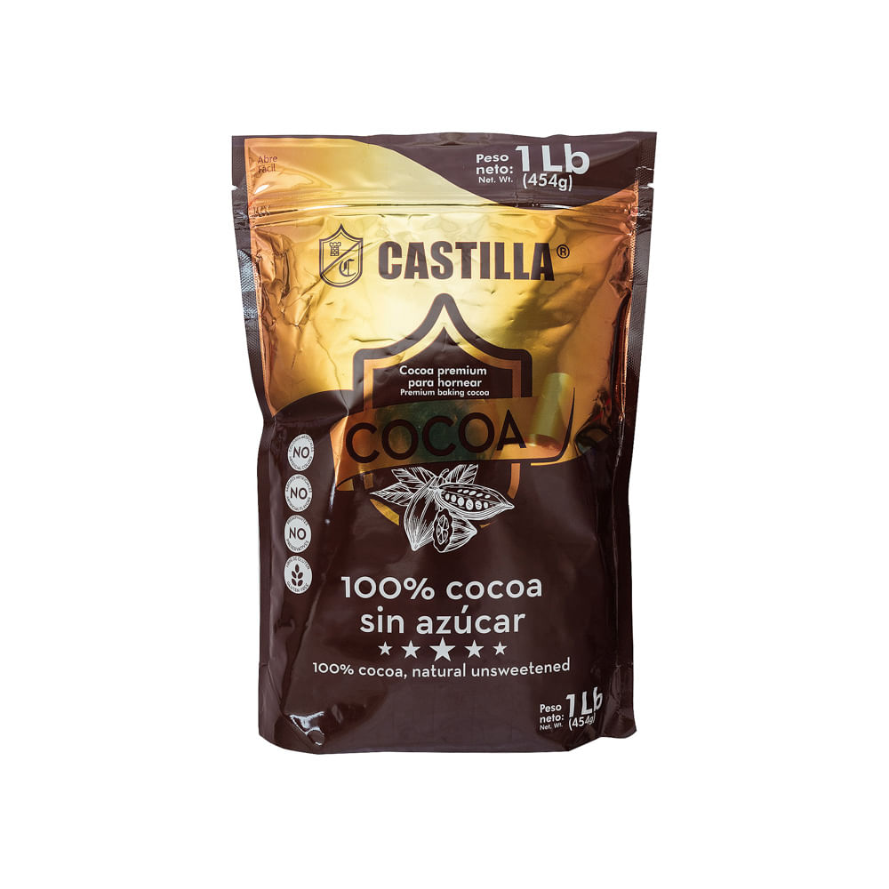 Cocoa Para Hornear Sin Azúcar Castilla
