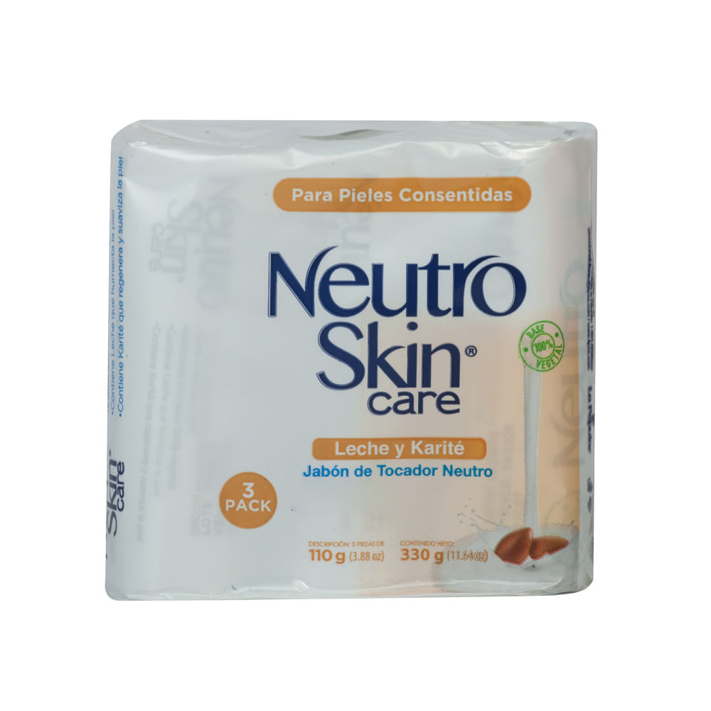 Jabón Pastilla Leche y Karité Neutro Skin 3 Pack