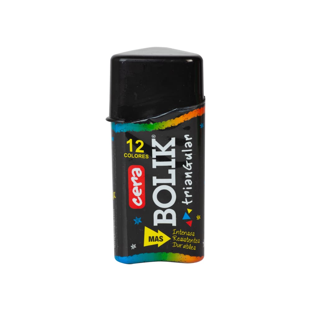 Crayones Cera Triangular 12 Colores Bolik