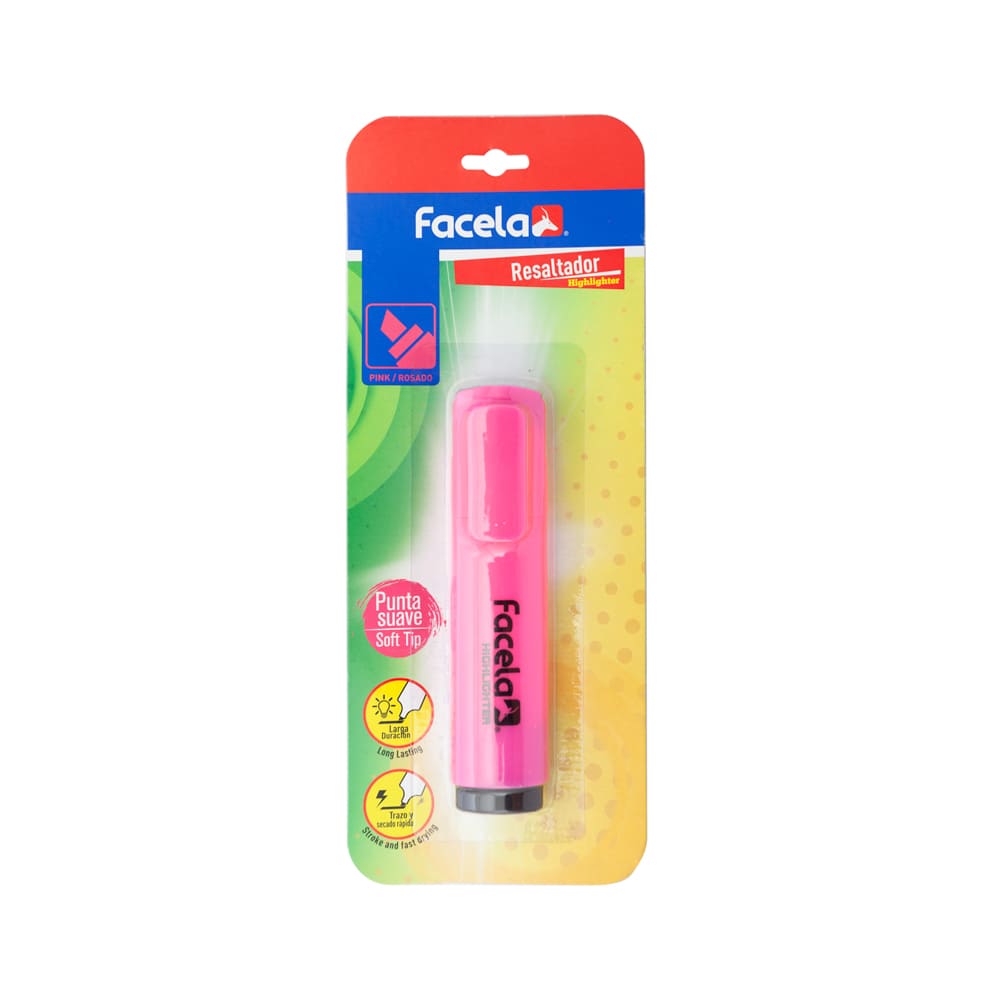 Resaltador Monami Plus Rosado Facela