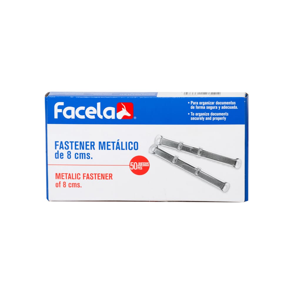 Fastener Metálico Facela 8cm.
