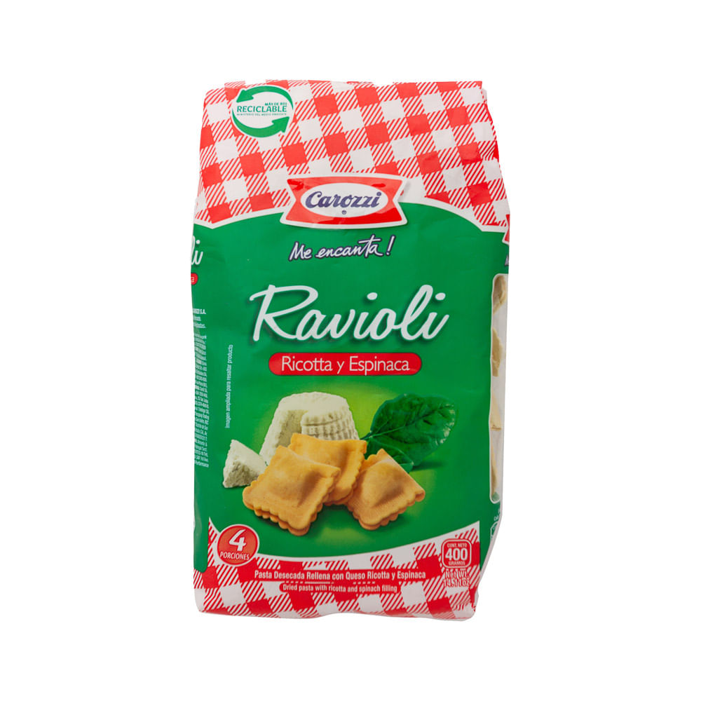 Pasta Ravioli Ricota Y Espinaca Carozzi