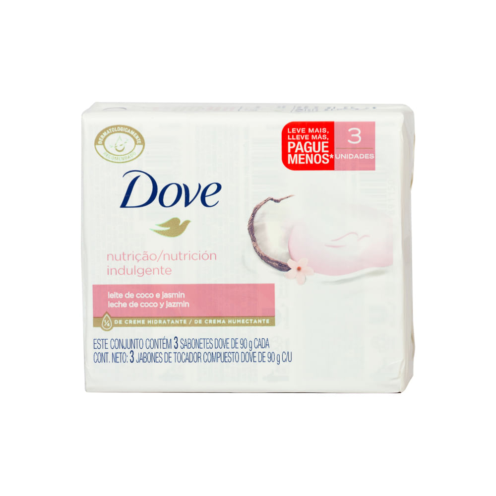 Jabón Barra Dove Leche De Coco 3 Pack - 90 g