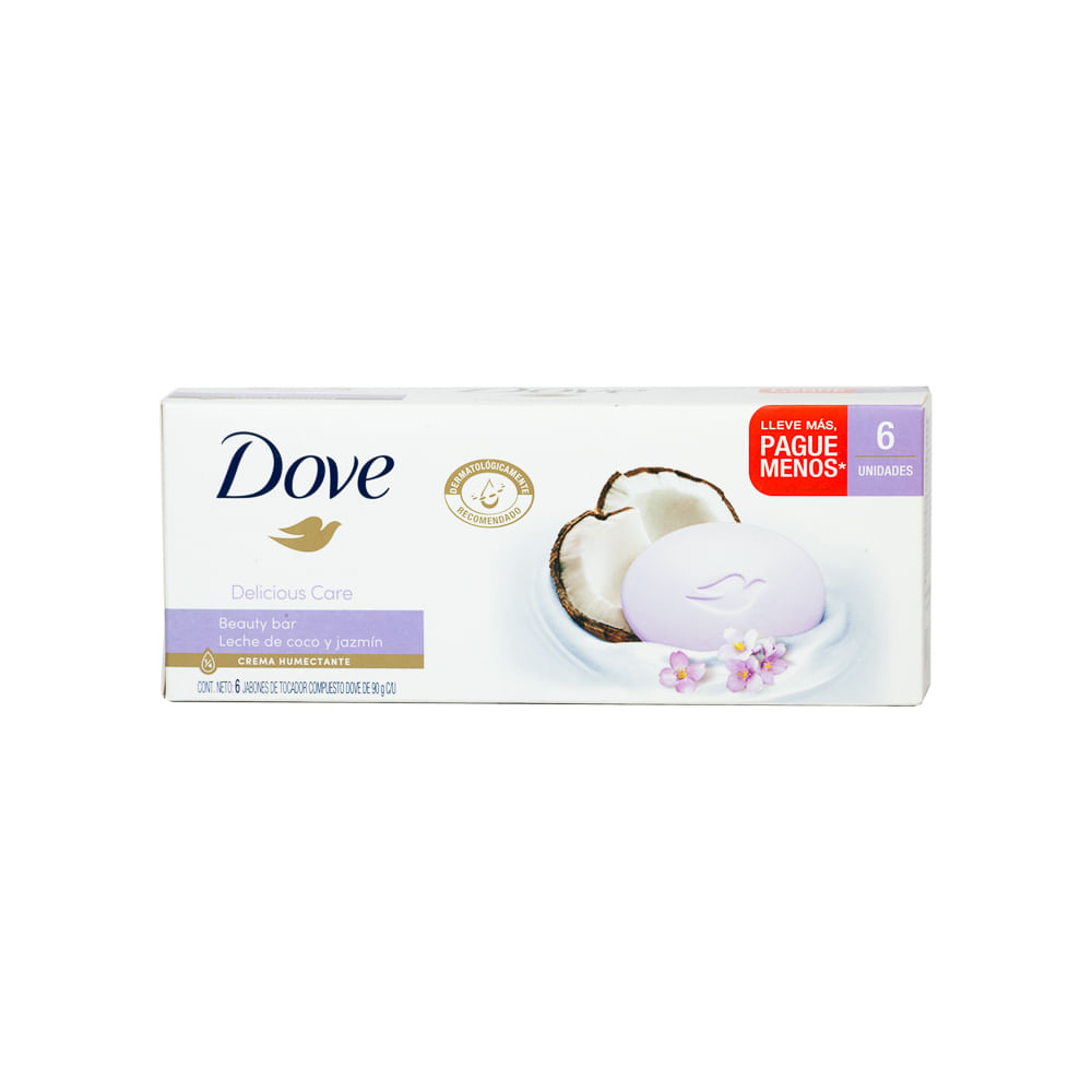 Jabón Pastilla Coco Jazmín Dove 6 Pack
