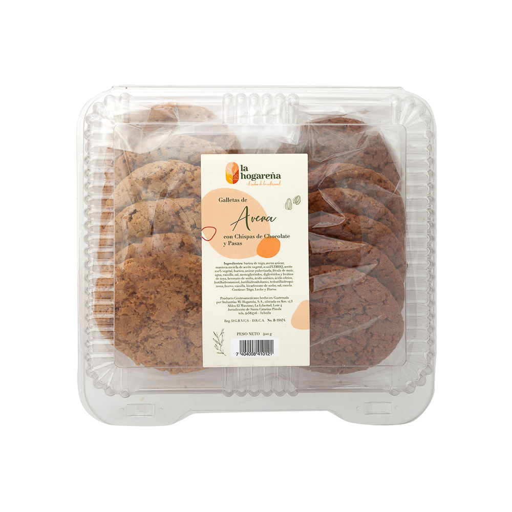 Galleta Avena Con Pasas Y Chocolate La Hogareña
