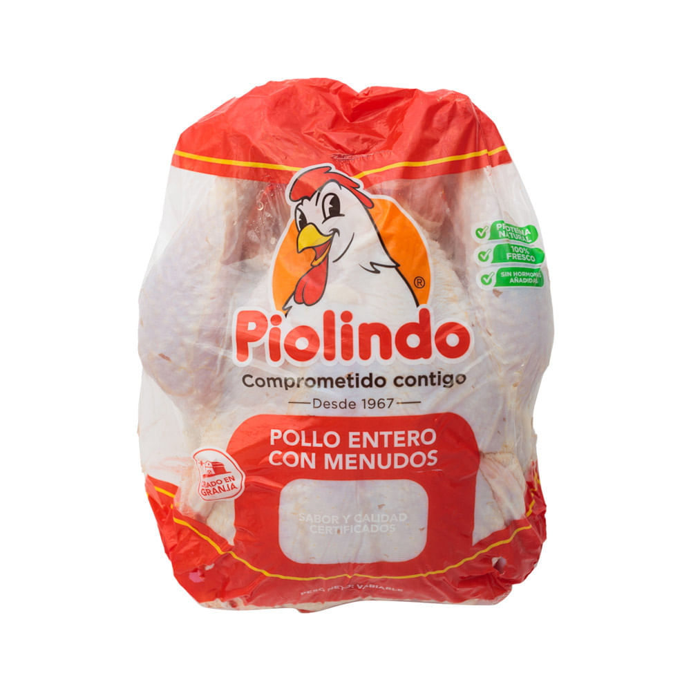 Pollo Entero Con Menudos Pio Lindo 4.50Lb. Aprox Bandeja