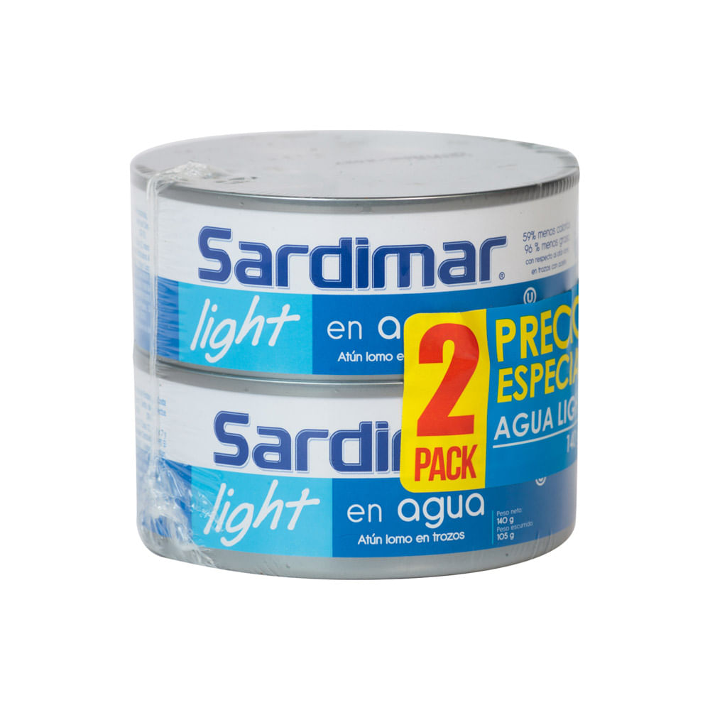 Atún Agua Lomo Trozos Light Sardimar 2 Pack